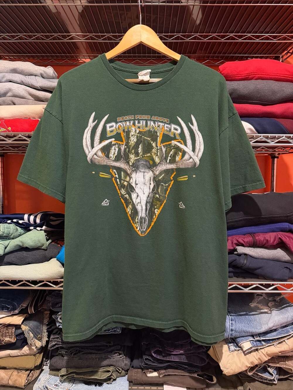 Delta Pro Weight Death From Above Bow Hunter Green T-Shirt Mens XL